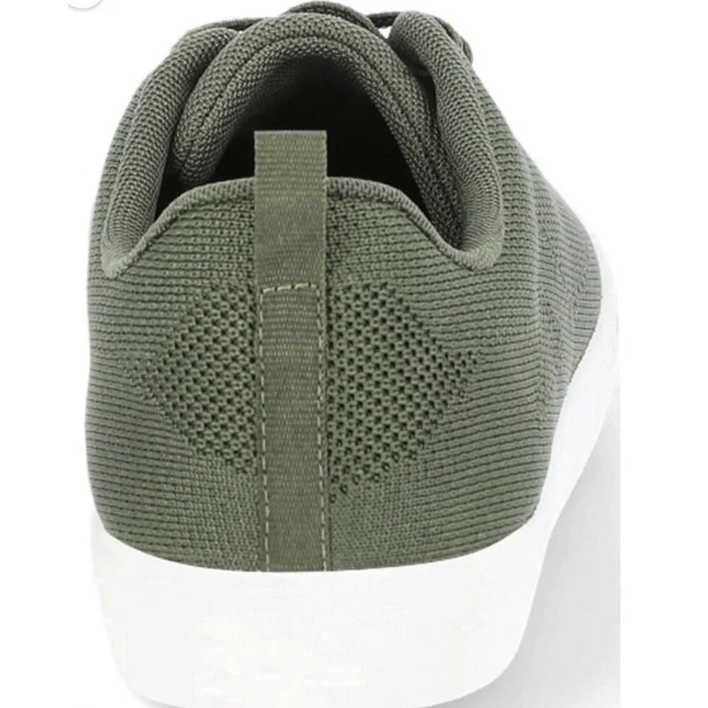 Slip On Sneakers Shoes Olive Green Men's Size 9 1/ 2 Knit Easy On/Off